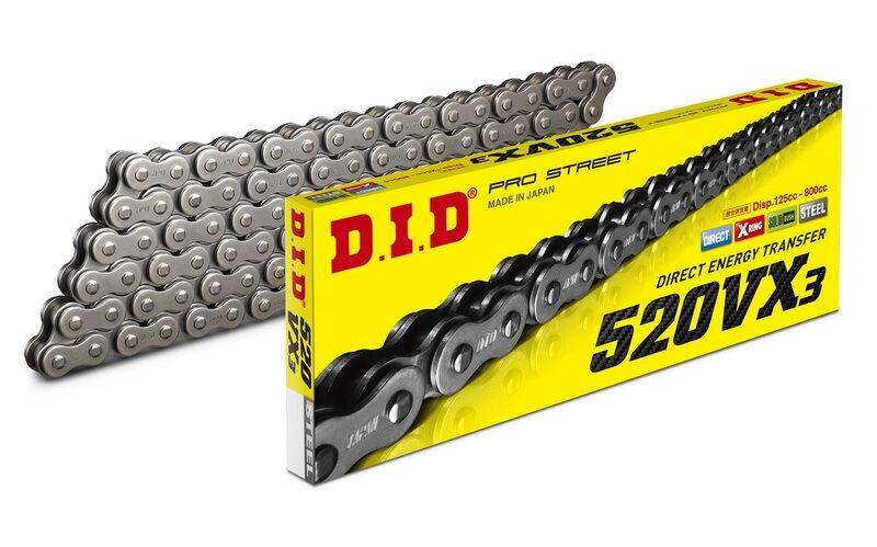 D.I.D 520VX3 Pro X-RENGASKETJU 116 lenkkinen jousilukolla (FJ)