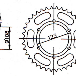 TAKARATAS 58-hampainen (Ø108mm), Derbi Senda SM DRD valuvanne