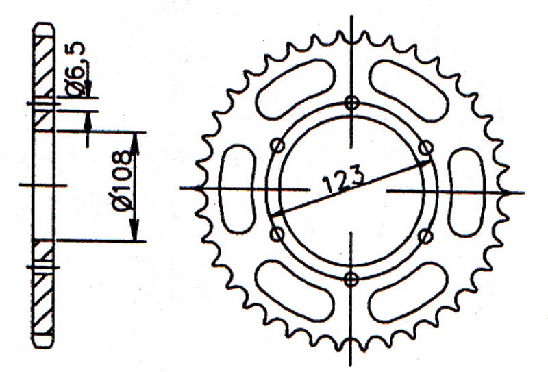 TAKARATAS 58-hampainen (Ø108mm), Derbi Senda SM DRD valuvanne