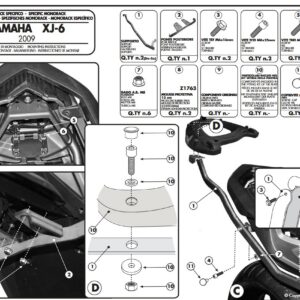 Kappa Monorack peräteline Yamaha XJ6 Diversion/ XJ6 Diversion F 600 2009-13, XJ6 600 2013-15