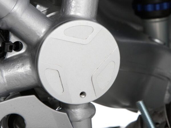 Swingarm pivot covers EDGE design, right - silver R1200GS/GSA (-2013) HP2-Enduro Wunderlich 28280-101