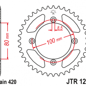 JT TAKARATAS 36-hampainen JTR1214.36, Honda CRF70/XR70R