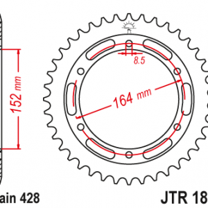 JT TAKARATAS 55 hampainen JTR1839.55, Yamaha SR500 1991-00