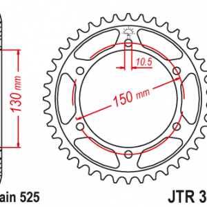 JT TAKARATAS 46-hampainen JTR300.46, Yamaha FZ8