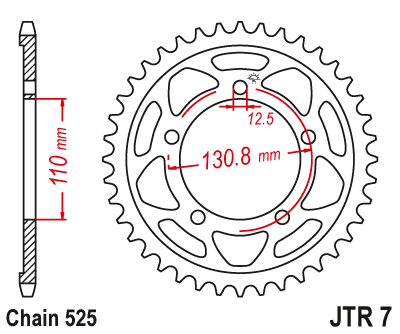 JT TAKARATAS 44-hampainen JTR7.44 JT Sprockets R7-44