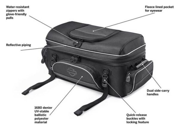 Harley-Davidson® Onyx Premium satulalaukku Tour-Pak Rack Bag - Image 3