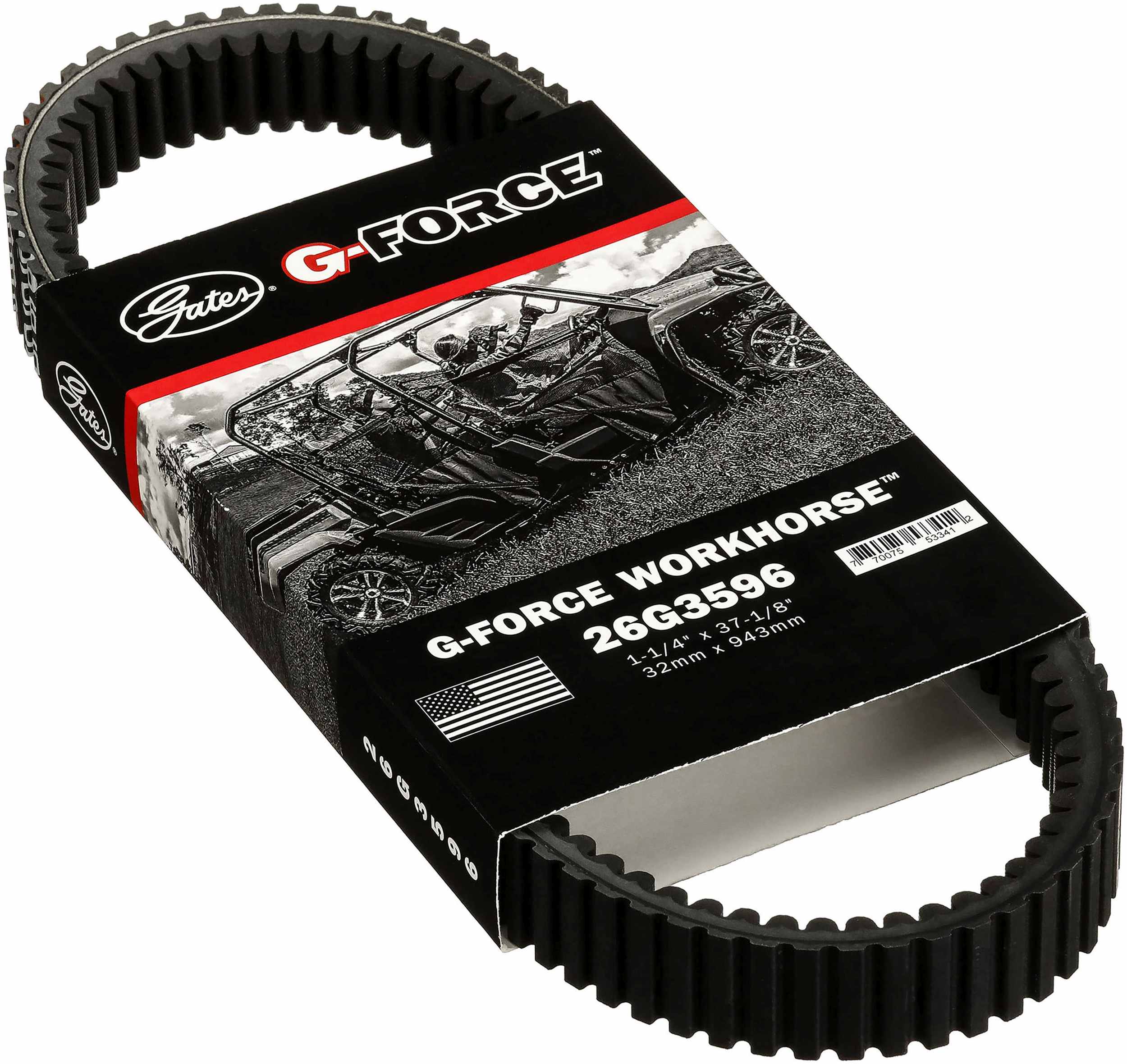 26G3596 G-FORCE Workhorse ATV VARIAATTORINHIHNA 943x32mm, Yamaha Rhino 700 2008-13 (5B4176410000, 90-UA438)