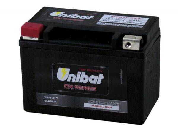 Unibat CX9 AKKU AGM CX Series 12V 8Ah 155Cca 150x87x105mm