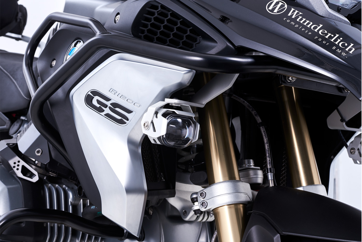 Wunderlich LED auxiliary headlight MICROFLOOTER - silver R 1200GS LC, R 1250GS - Image 3