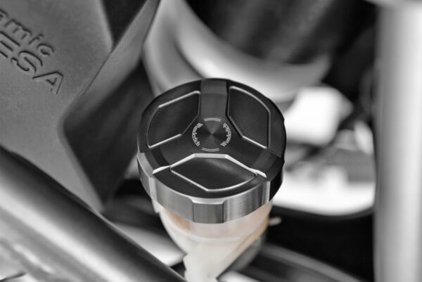Brake reservoir aluminum cover rear - titanium R1200GS/R/RS LC, S1000RR - Image 2