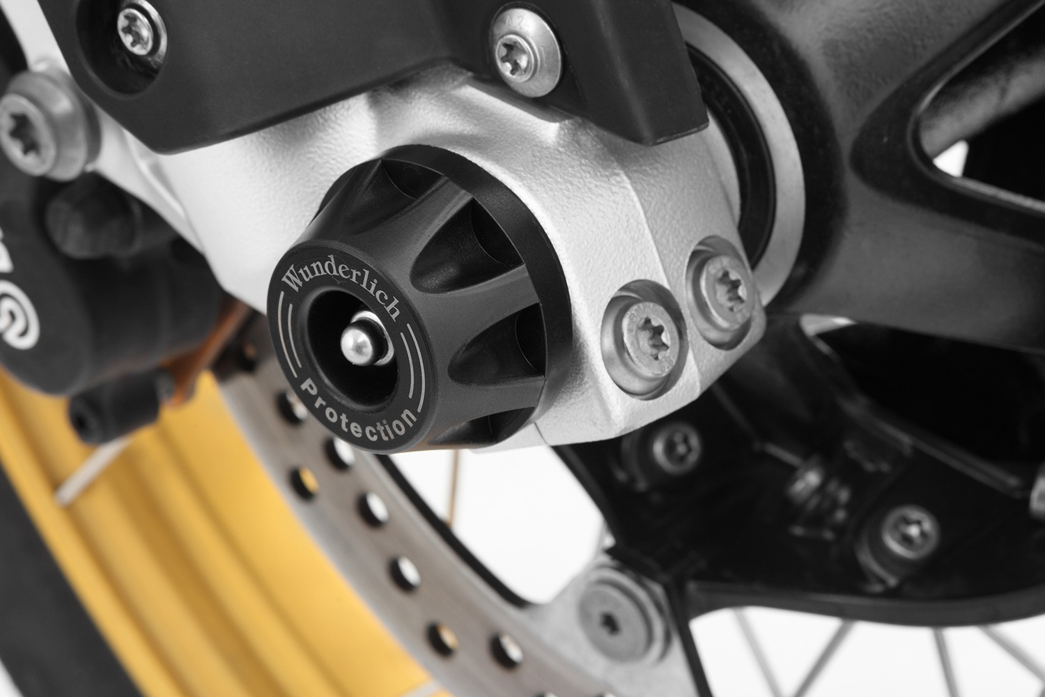 Wunderlich DOUBLESHOCK axle crash pads - front - black F 750GS, F 850GS, F900 - Image 2