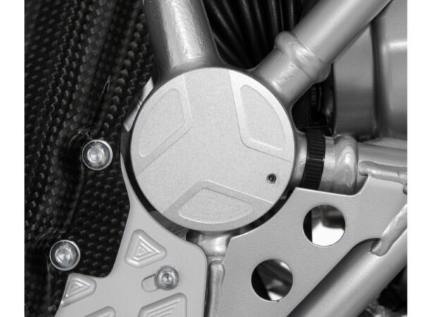 Swingarm pivot covers EDGE design, right - silver R1200GS/GSA (-2013) HP2-Enduro - Image 2