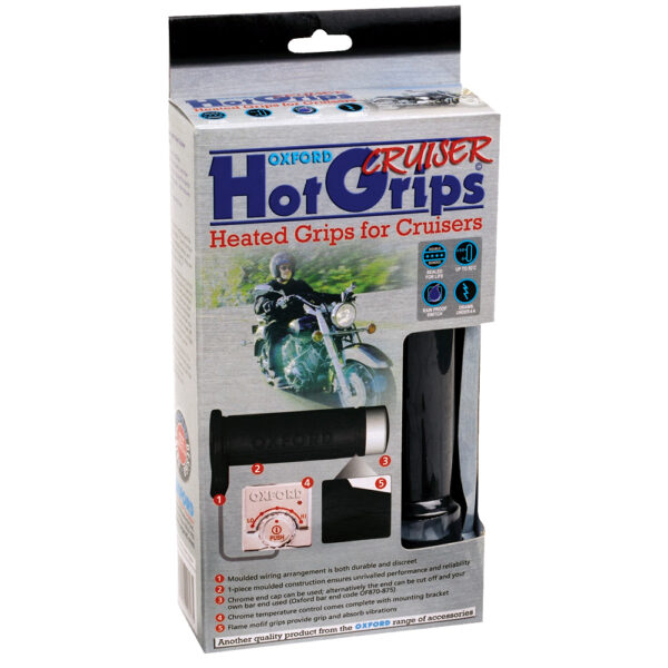 Oxford HotGrips kahvanlämmittimet Essential CRUISER with Chrome switch