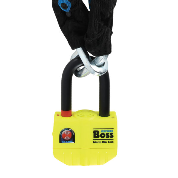 Oxford Boss Alarm 14mm ketjulukko hälytyksellä, 12mm x 1.5m
