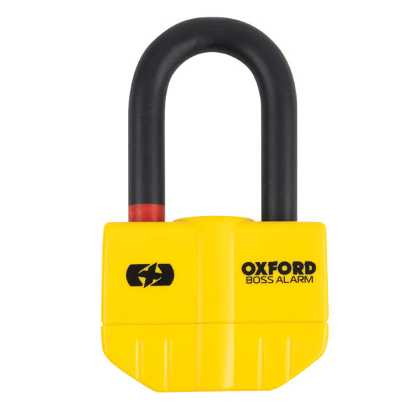 Oxford Boss Alarm 14mm jarrulevylukko hälytyksellä, keltainen
