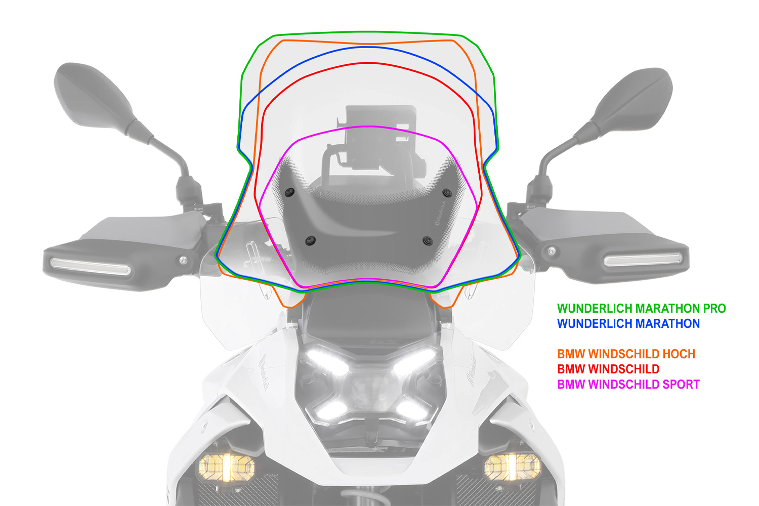 Wunderlich Windshield MARATHON R 1300 GS (Adventure) - For models with ACC - smoked grey - Image 5