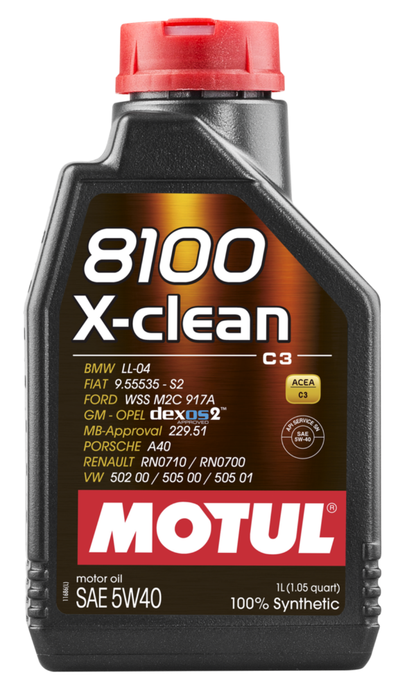 Motul 8100 X-Clean 5W40 täyssynteettinen moottoriöljy 1 litra