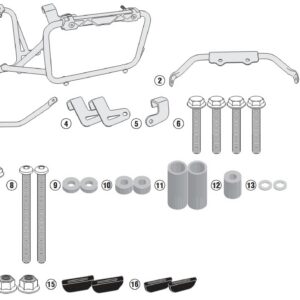 Kappa Putkiteline MONOKEY® CAM-SIDE sivulaukuille CRF1000L Africa Twin 2016-17