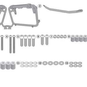 Kappa Putkiteline MONOKEY® CAM-SIDE sivulaukuille Suzuki DL 650 V-Strom 2017-24