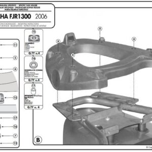 Kappa Takalaukun teline Monokey laukulle Yamaha FJR1300 2006-20