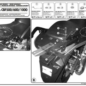 Kappa Takalaukun teline Honda CBF 1000/ ABS 2006-09, CBF 500 2004-12, CBF 600 S/N 2004-12