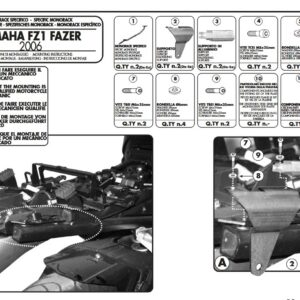 Kappa Takalaukun teline Monolock laukulle Yamaha FZ1 1000 Fazer 2006-15