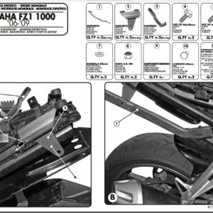 Kappa Takalaukun teline Monolock laukulle Yamaha FZ1 1000 2006-15
