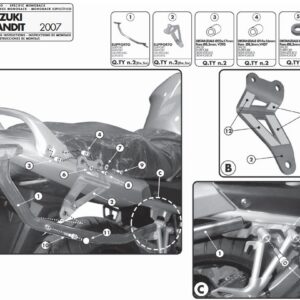 Kappa Takalaukun teline Suzuki GSF 1250 Bandit/ S 2007-11, GSF 650 Bandit 2007-11, GSX 650F 2008-14/ GSX 1250F 2010-16