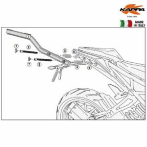 Kappa Takalaukun teline Monolock laukulle KTM DUKE 125-390 2017-23