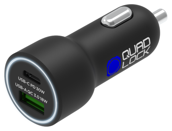 Quad Lock® 48W Dual Car Charger - USB-C PD + USB-A QC3.0