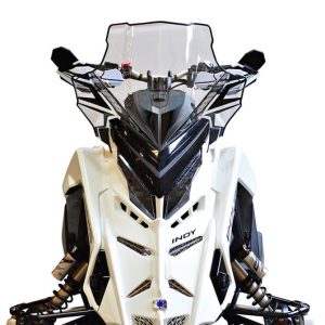 Powermadd Tuulilasi Polaris Matryx 2020-23, Keskikorkea 18" Kirkas/Mustalla grafiikalla