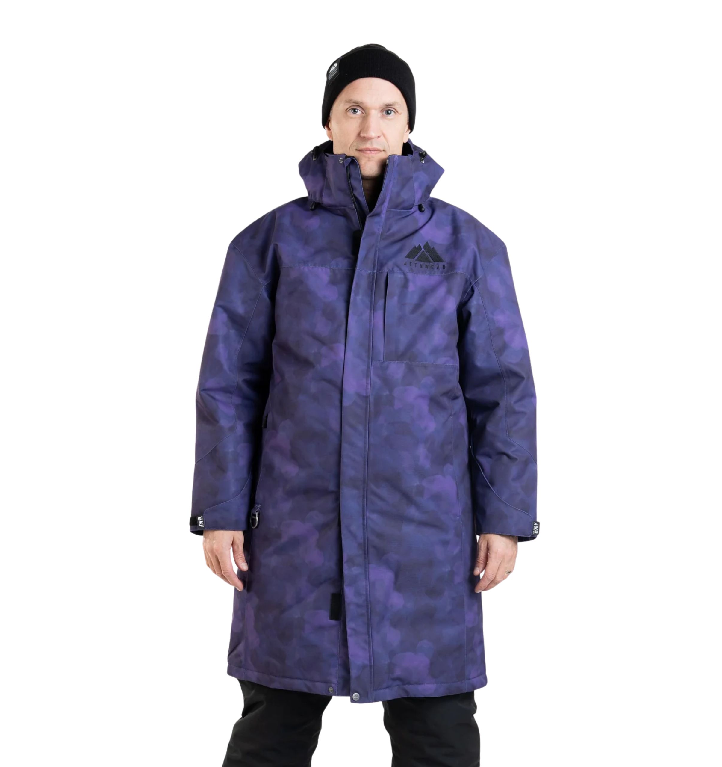 Jethwear Pit Coat varikkotakki, Black/Purple TieDye