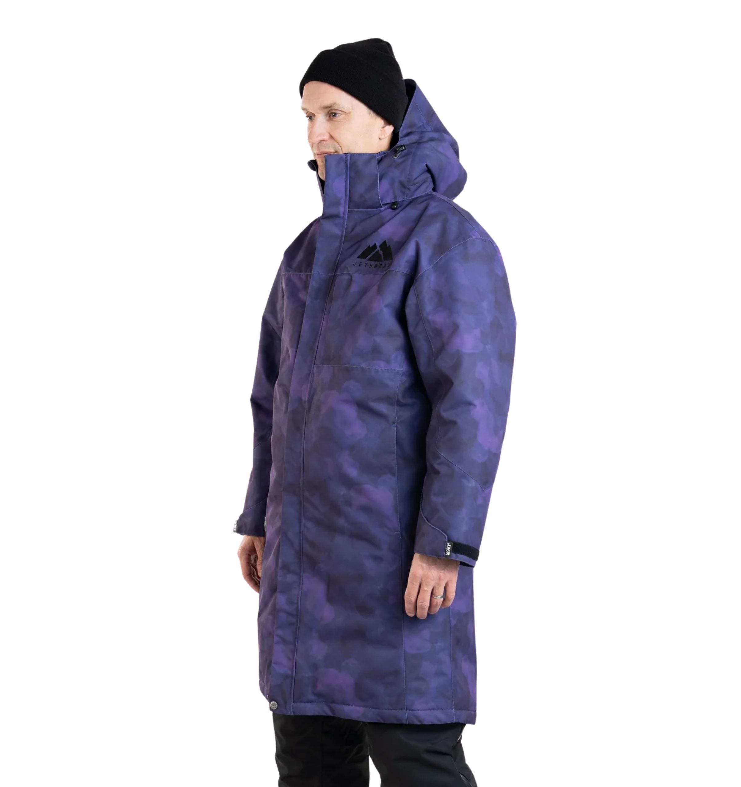 Jethwear Pit Coat varikkotakki, Black/Purple TieDye - Image 2