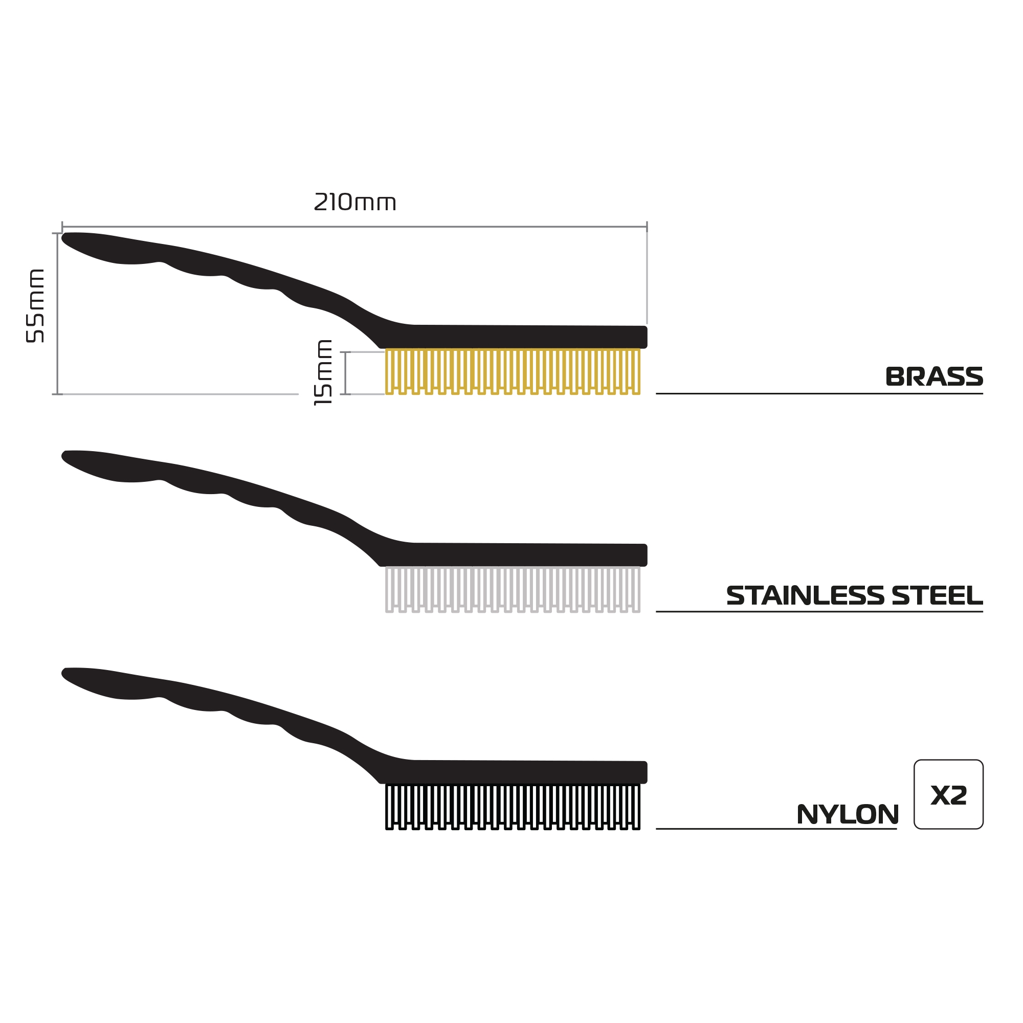 Oxford Wire Brush Set - teräsharjasetti - Image 8