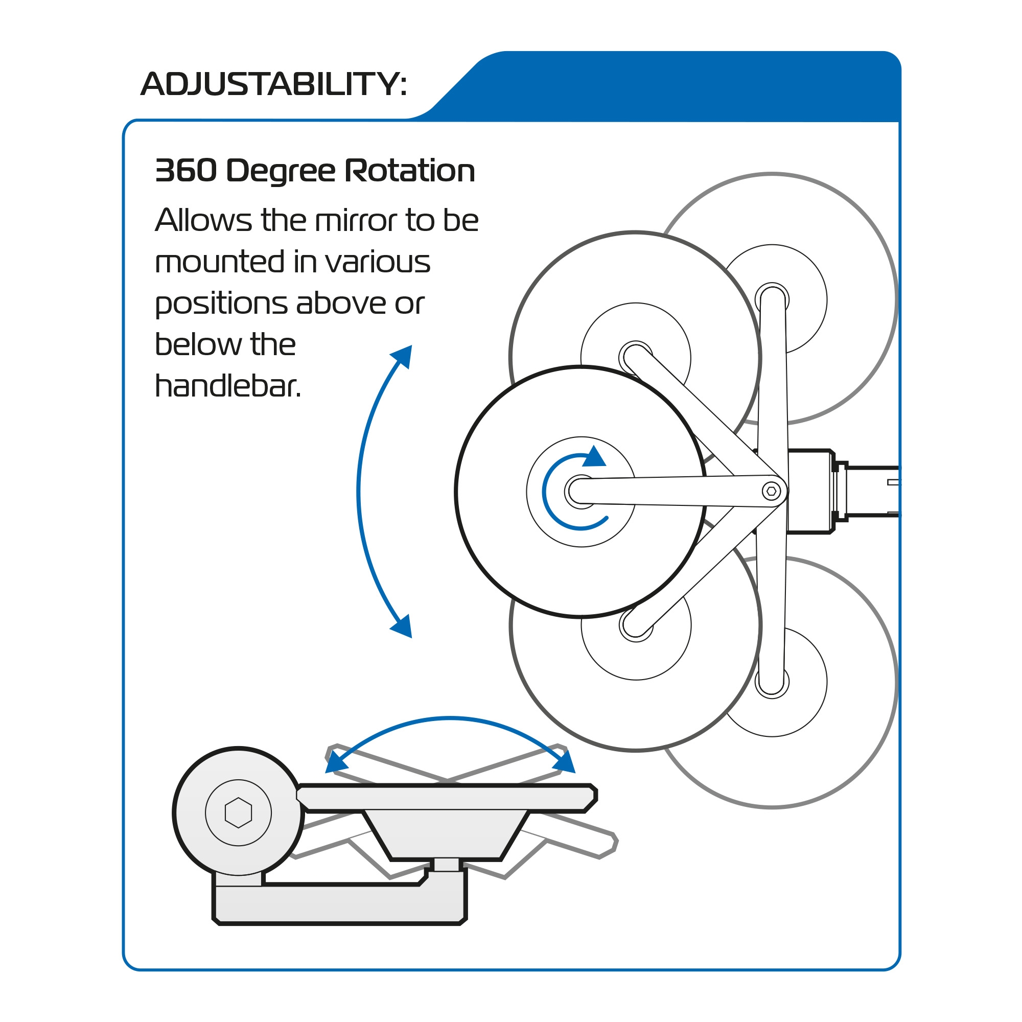 Oxford Circle 360 - pyöreä ohjaustangon päätypeili - Image 6