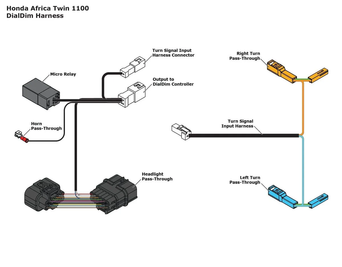P&P DIALDIM WIRING ADAPTER HONDA AFRICA TWIN 1100 - Image 2