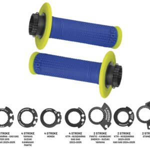Kahvakumit ProGrip "708" neonkeltainen/sininen, sis. kaasukapula