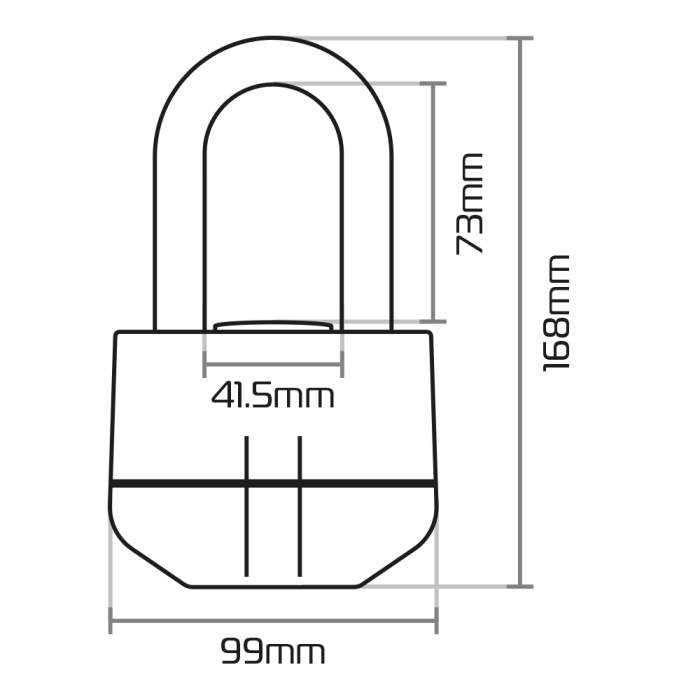 Oxford Boss Alarm lukko hälyttimellä, musta, 16mm - Image 3
