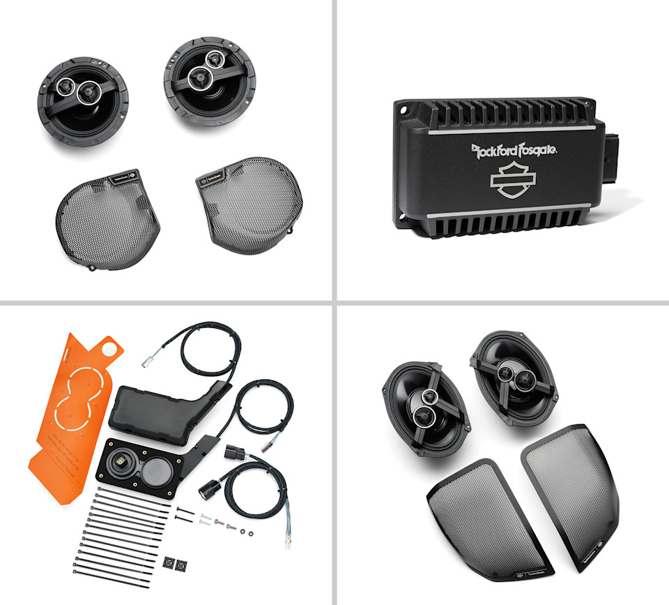Harley Davidson Audio powered by Rockford Fosgate Stage II+ 4-Speaker Kit Package 50700122
