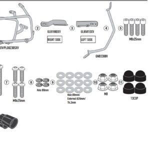Kappa KL ONE-FIT -sivulaukkuteline MONOKEY®-sivulaukuille CF MOTO 800 MT-X (2025-26), 1000 MT-X (2026)