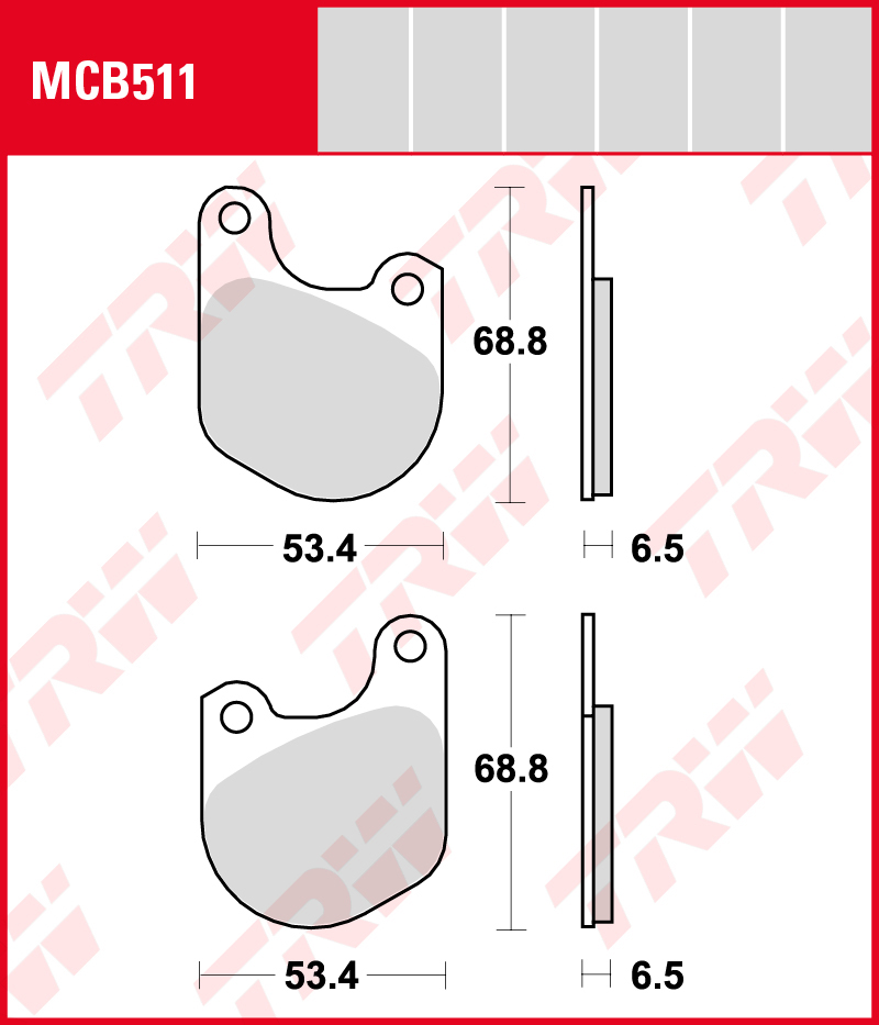 TRW Jarrupalat Allround eteen Harley-Davidson XR 1000 1985 ym. (MCB511) - Image 2