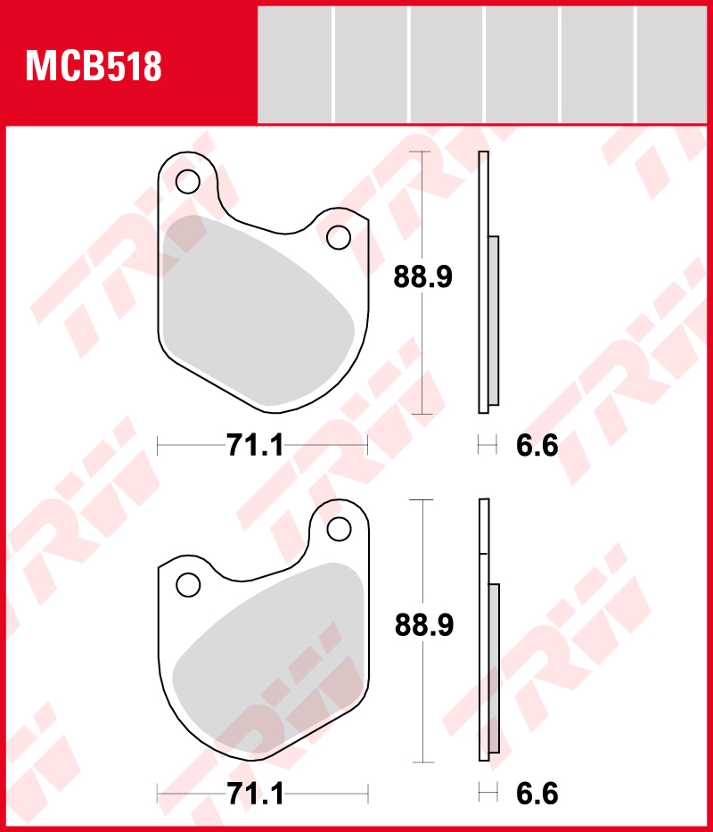 TRW Jarrupalat Allround eteen/taakse Harley-Davidson XLS 1000 Roadster Sportster 1979-1982 ym. (MCB518) - Image 2