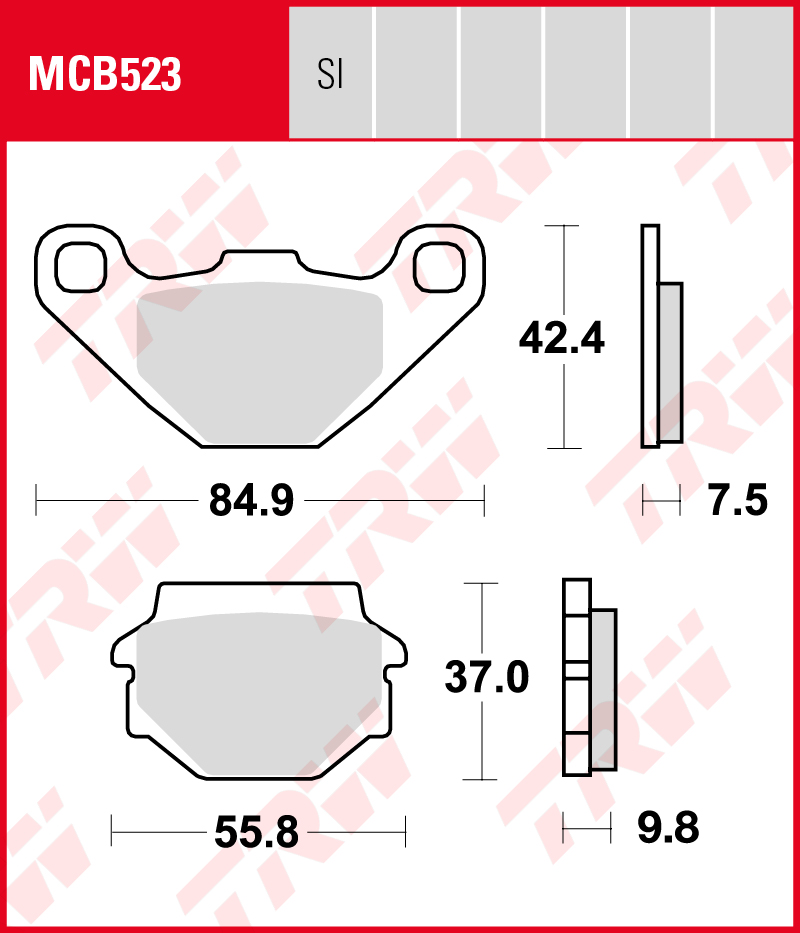 TRW Sinterijarrupalat Offroad eteen/taakse Aeon 220 Cobra 2005-2012 ym. (MCB523SI) - Image 2