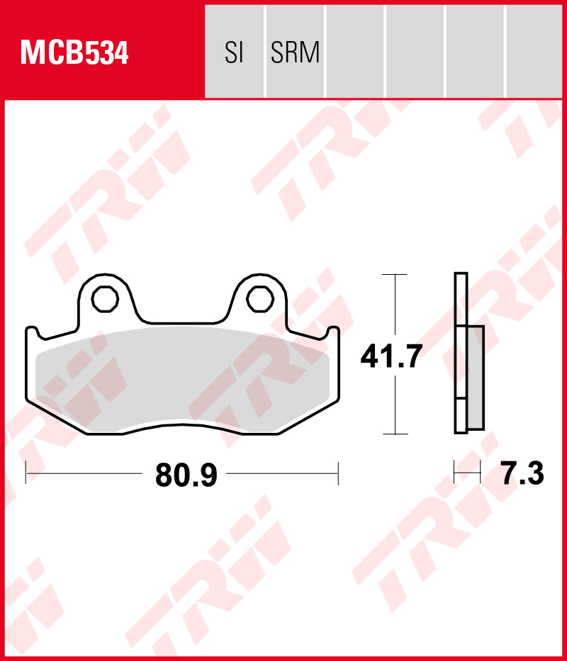 TRW Sinterijarrupalat Offroad eteen/taakse Honda CR 125 R 1986 ym. (MCB534SI) - Image 2