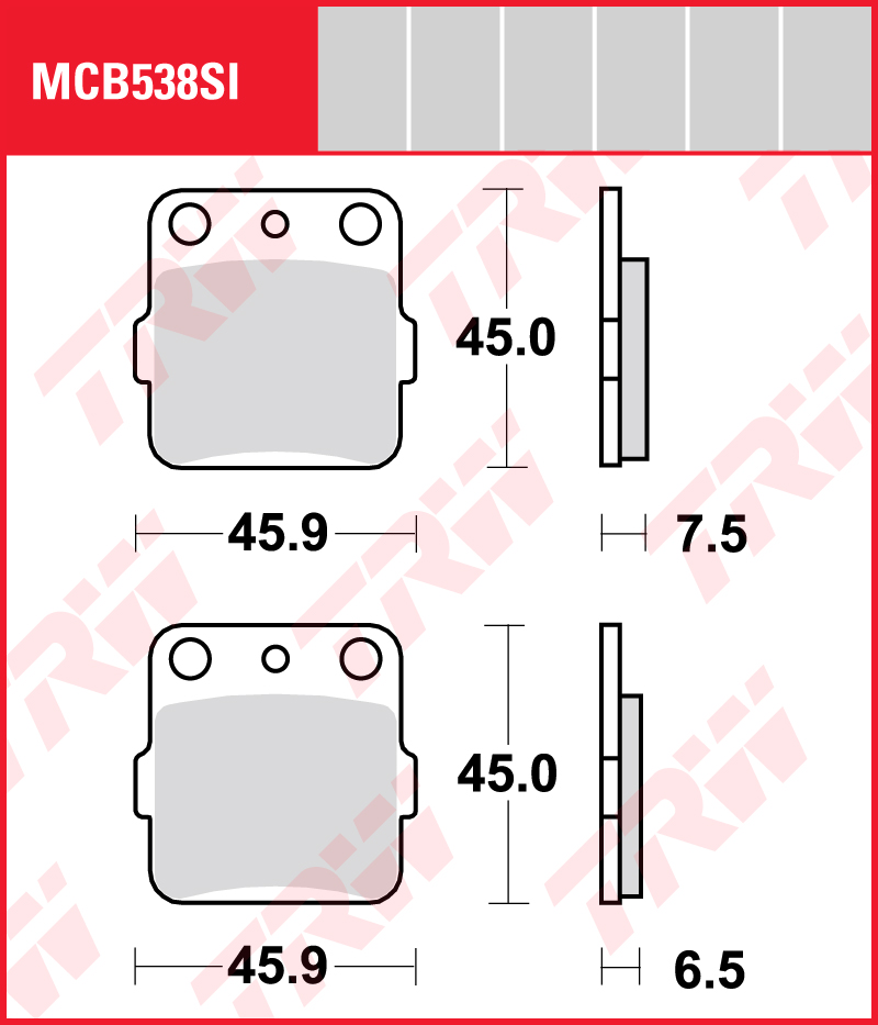 TRW Sinterijarrupalat Offroad taakse Honda ATC 350 X 1985 ym. (MCB538SI) - Image 2