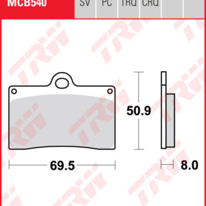 TRW Jarrupalat Performance Comfort eteen/taakse Beta 350 Euro 2003-ym. (MCB540PC)