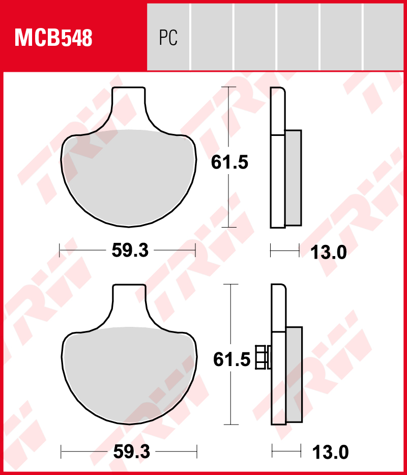 TRW Jarrupalat Performance Comfort eteen Harley-Davidson FXE 1340 1985-1986 ym. (MCB548PC)