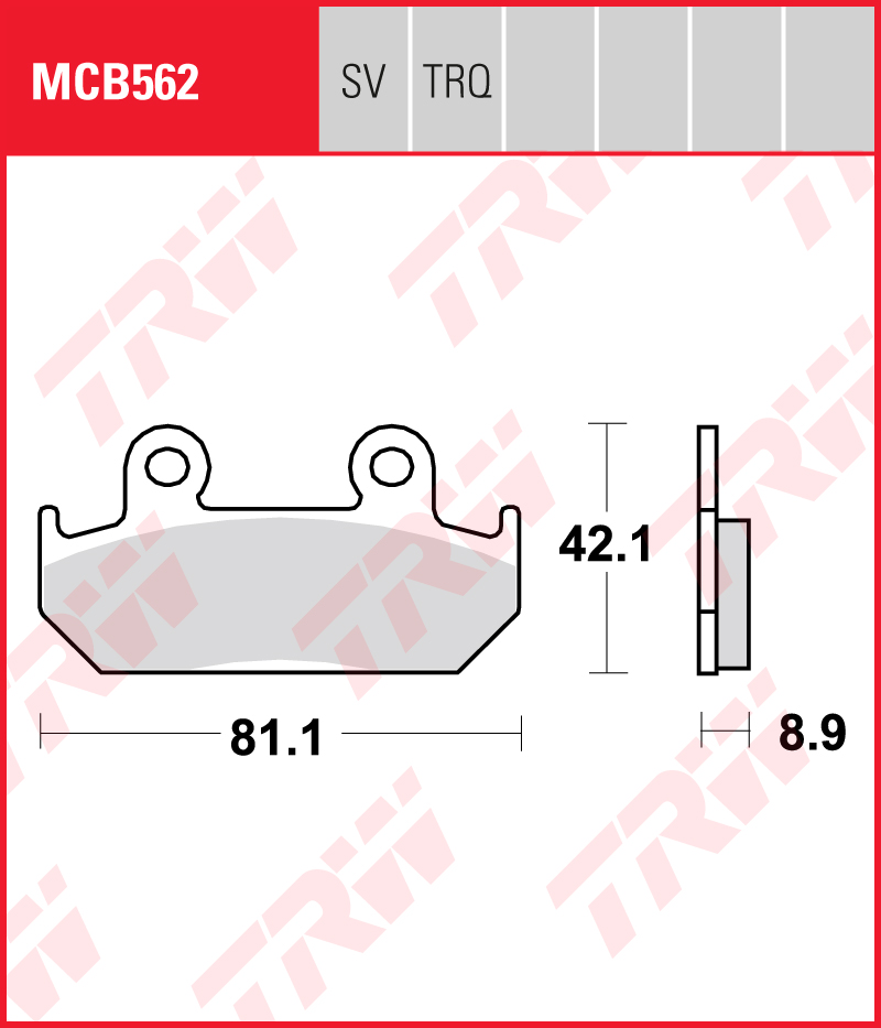 TRW Sinterijarrupalat eteen Honda CB 450 S 1986-1989 ym. (MCB562SV) - Image 2