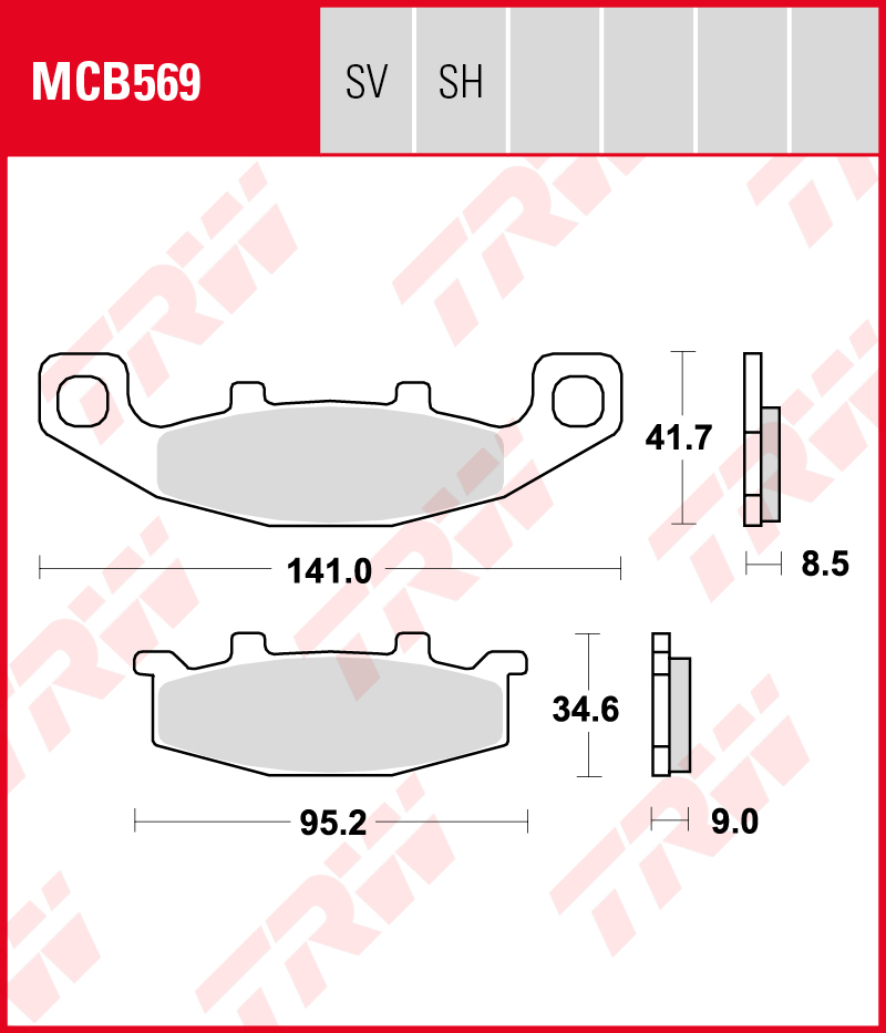 TRW Jarrupalat Allround eteen/taakse Kawasaki GPZ 500 S 1987-1993 ym. (MCB569) - Image 2