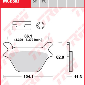 TRW Sinterijarrupalat taakse Harley-Davidson FXE 1340 1982 ym. (MCB583SH)